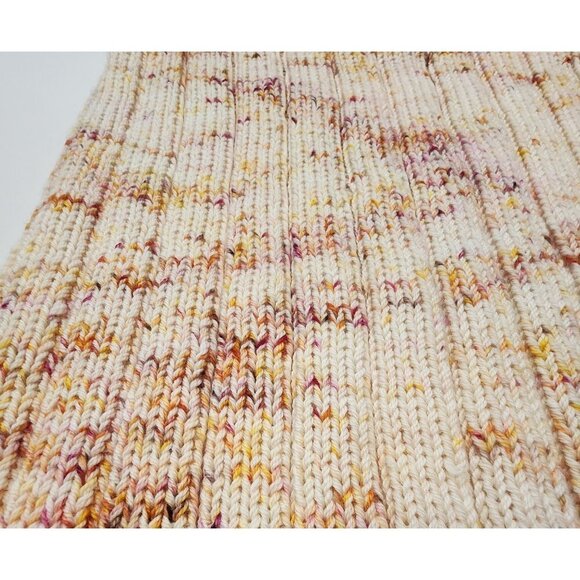 HANDMADE Rib Knit Snood Tube Scarf Cowl Shawl Yellow Variegated Stretch New - Picture 12 of 12